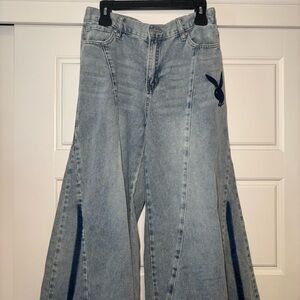 Playboy Blue Wide-Leg Jeans